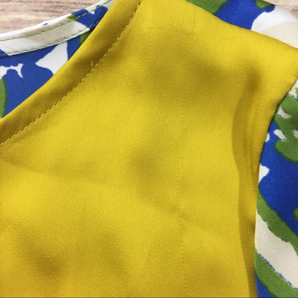 Jones New York Patterned Color Block On Top Blouse - image 5